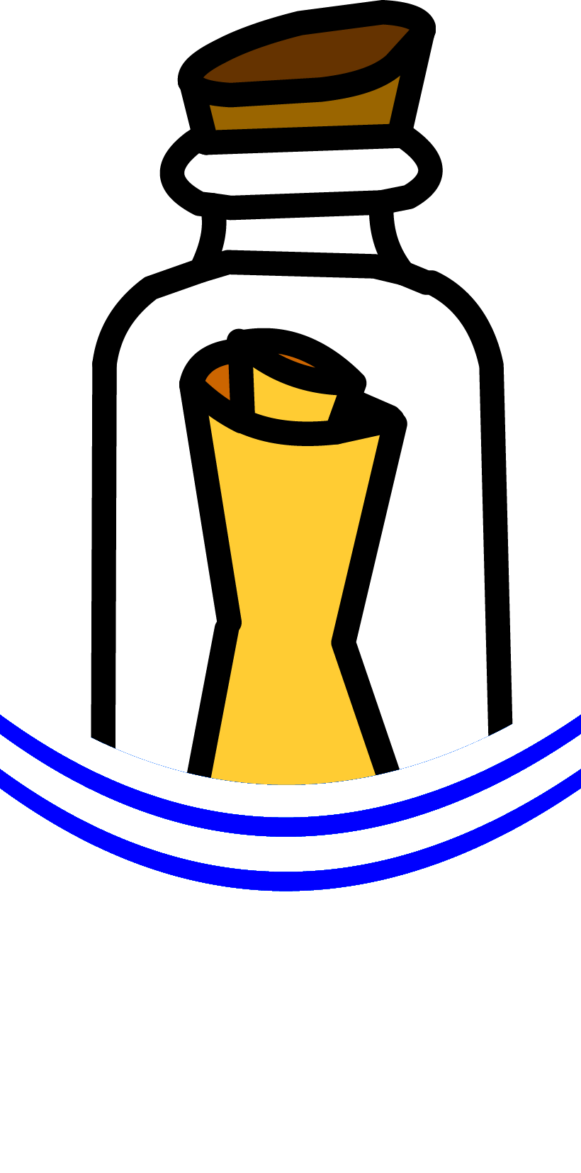 Floating bottle illustration