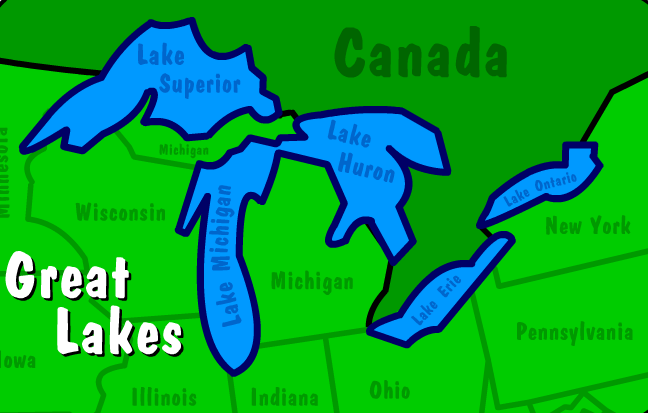 Illustration of The Great Lakes