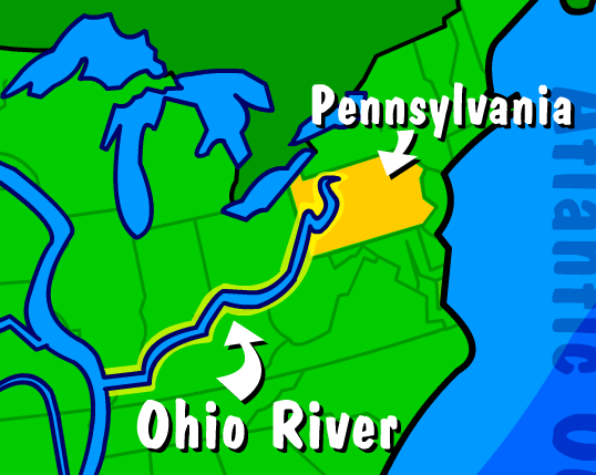 Illustration of The Ohio River